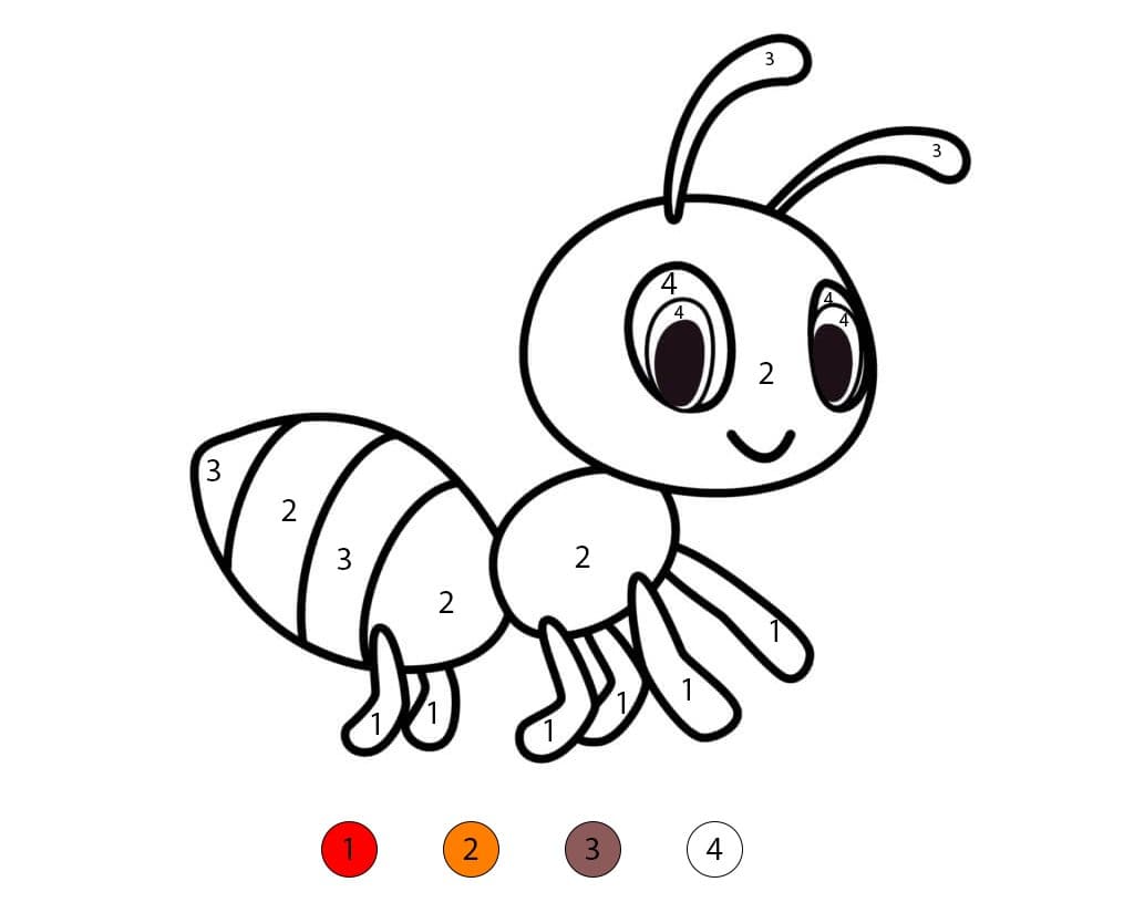 Adorable fourmi Coloriage Magique