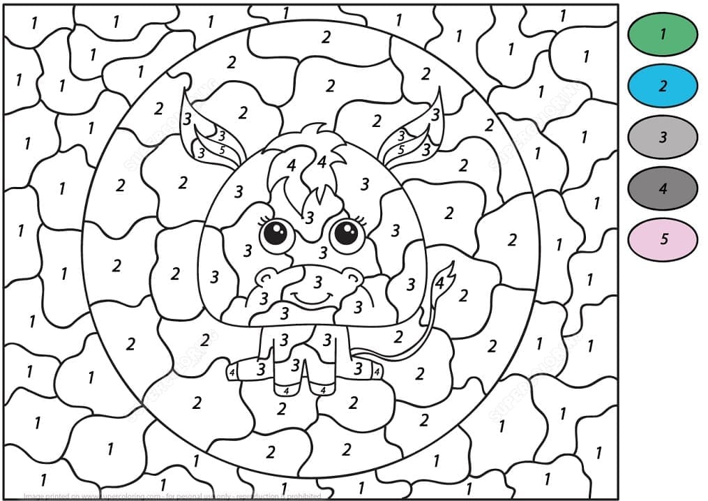 Âne chibi Coloriage Magique