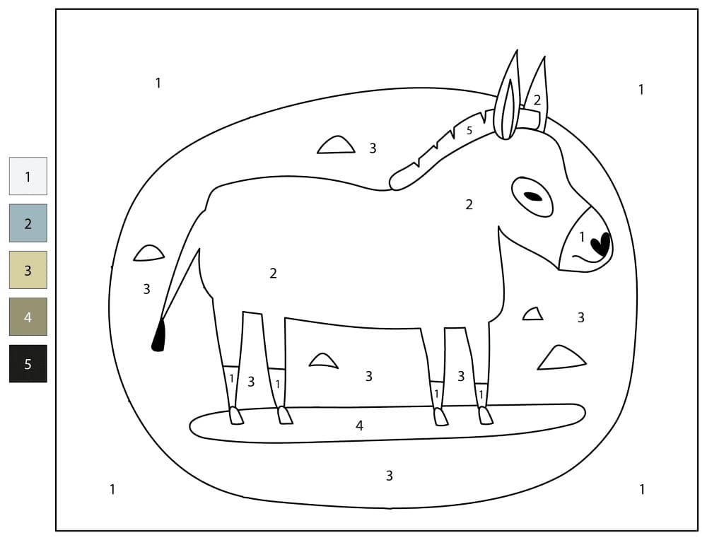 Âne facile Coloriage Magique