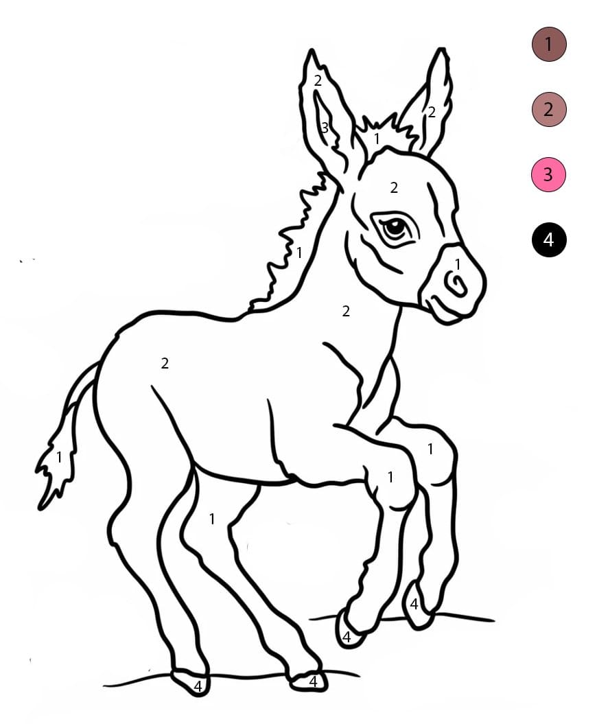Âne joueur Coloriage Magique