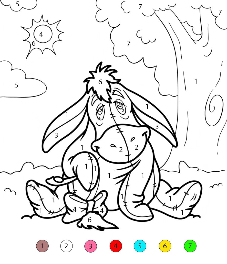 Âne triste Coloriage Magique