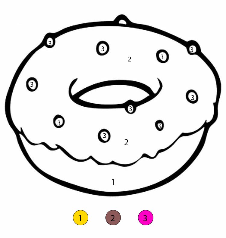 Beignet au chocolat Coloriage Magique