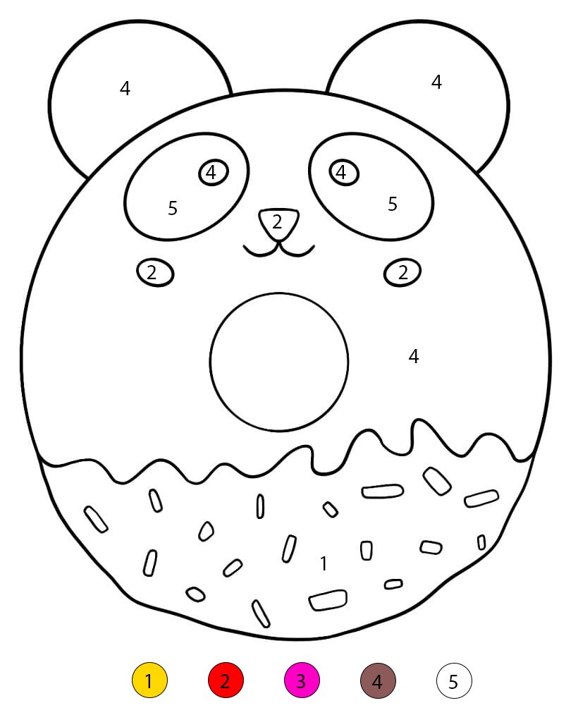 Beignet en forme de panda Coloriage Magique