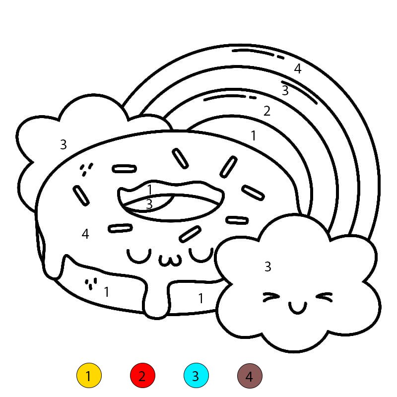 Coloriage Magique Donut (Beigne)