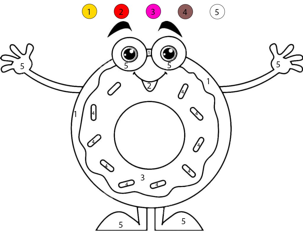 Beignet joyeux Coloriage Magique