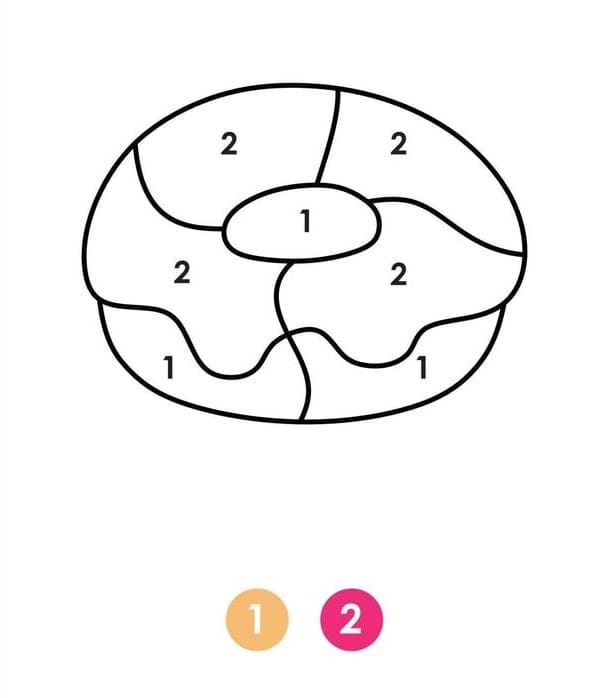 Beignet pour enfants Coloriage Magique
