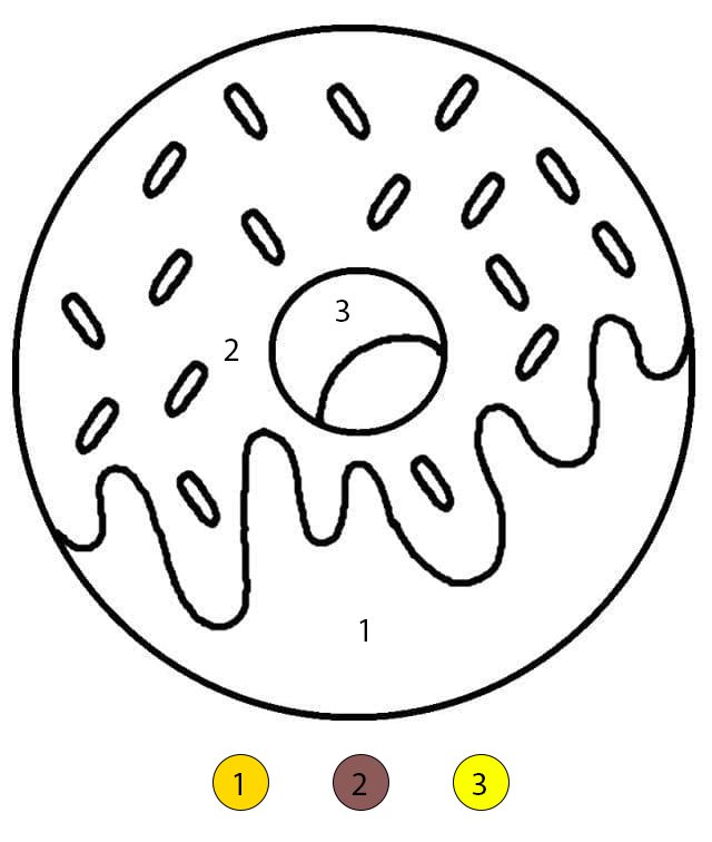 Beignets avec des vermicelles Coloriage Magique