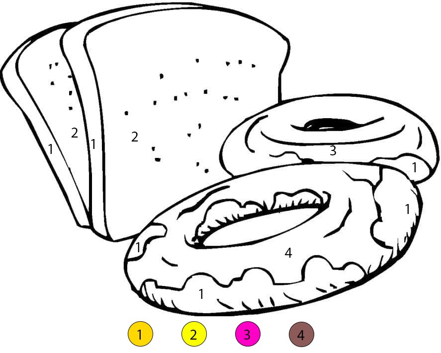 Beignets et pains Coloriage Magique