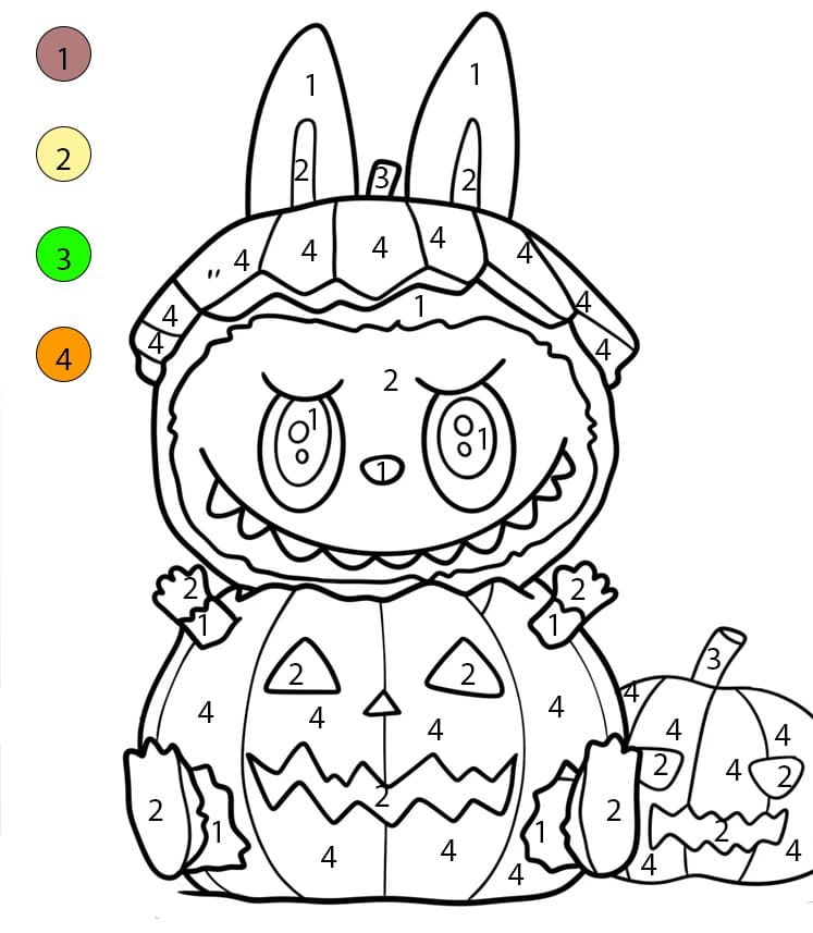 Citrouille Labubu Coloriage Magique