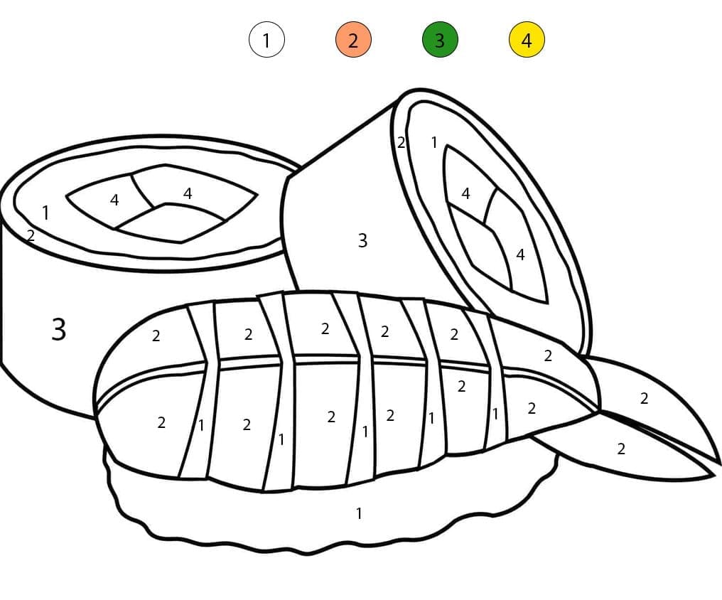 Délicieux Sushis Coloriage Magique