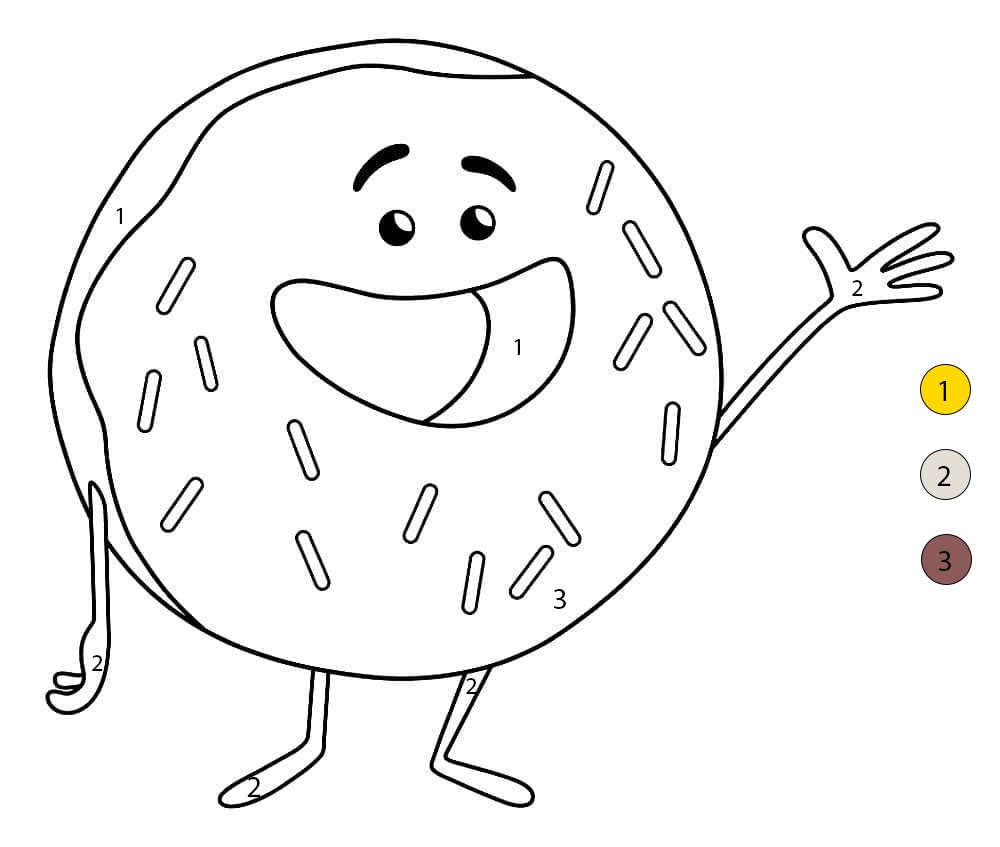 Donut rigolo Coloriage Magique