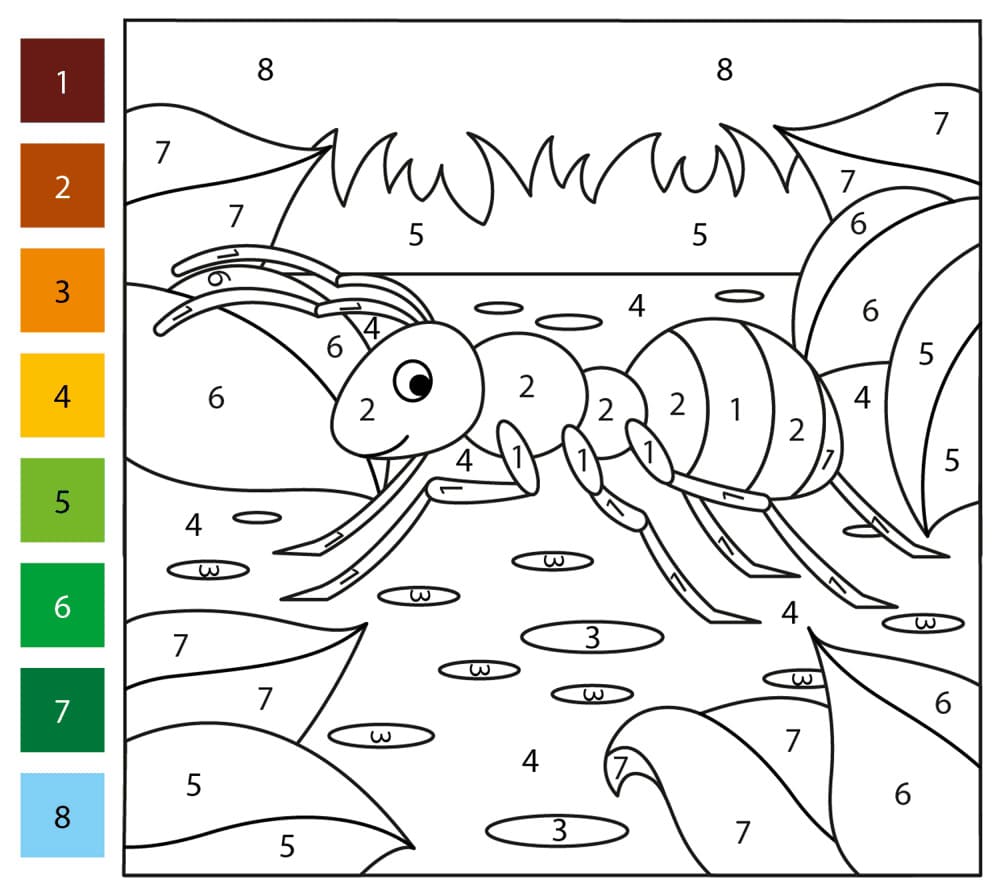 Fourmi pour enfants Coloriage Magique