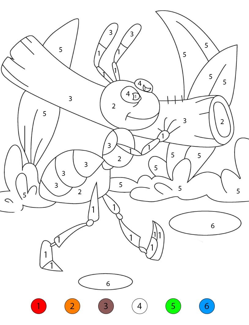 Fourmi travailleuse Coloriage Magique
