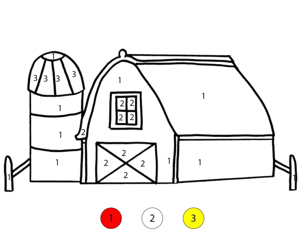 Grange Dorée Coloriage Magique