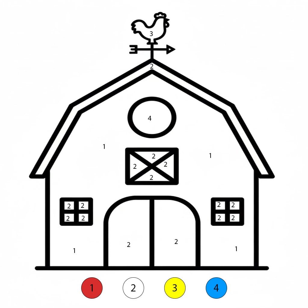 Grange Facile Coloriage Magique