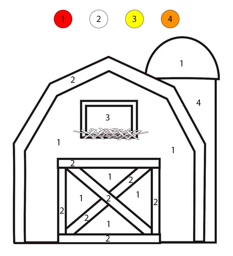 Grange Minimaliste Coloriage Magique