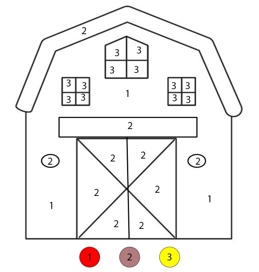 Grange Simple Coloriage Magique
