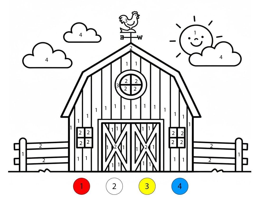 Coloriage Magique Grange