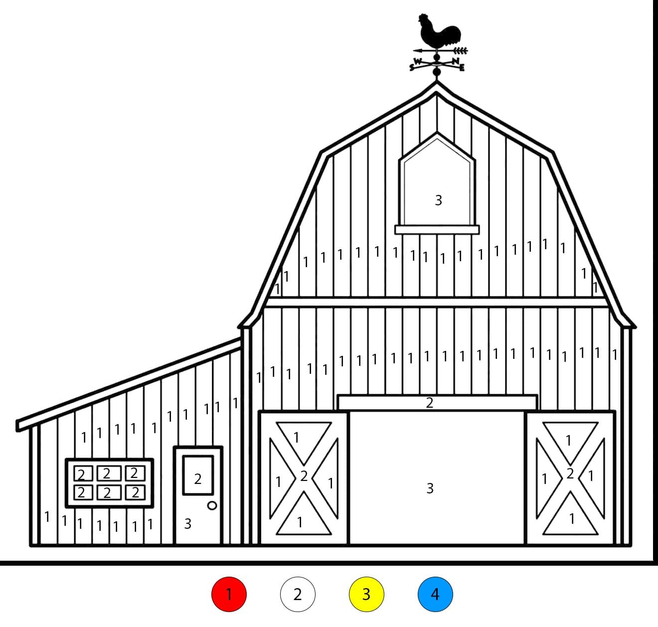 Grange des Collines Coloriage Magique