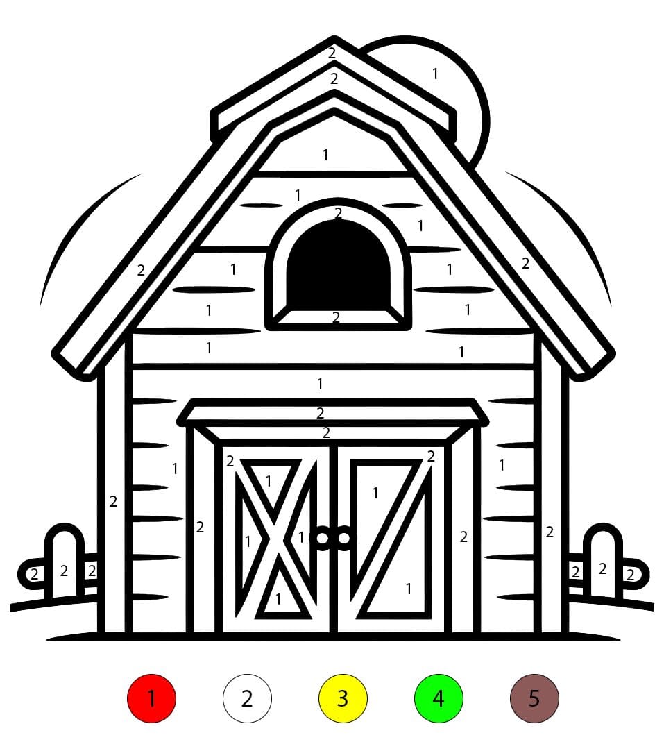 Grange du Fermier Coloriage Magique