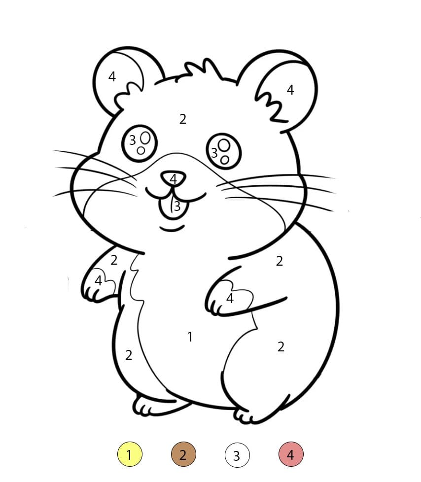 Hamster Kawaii Coloriage Magique