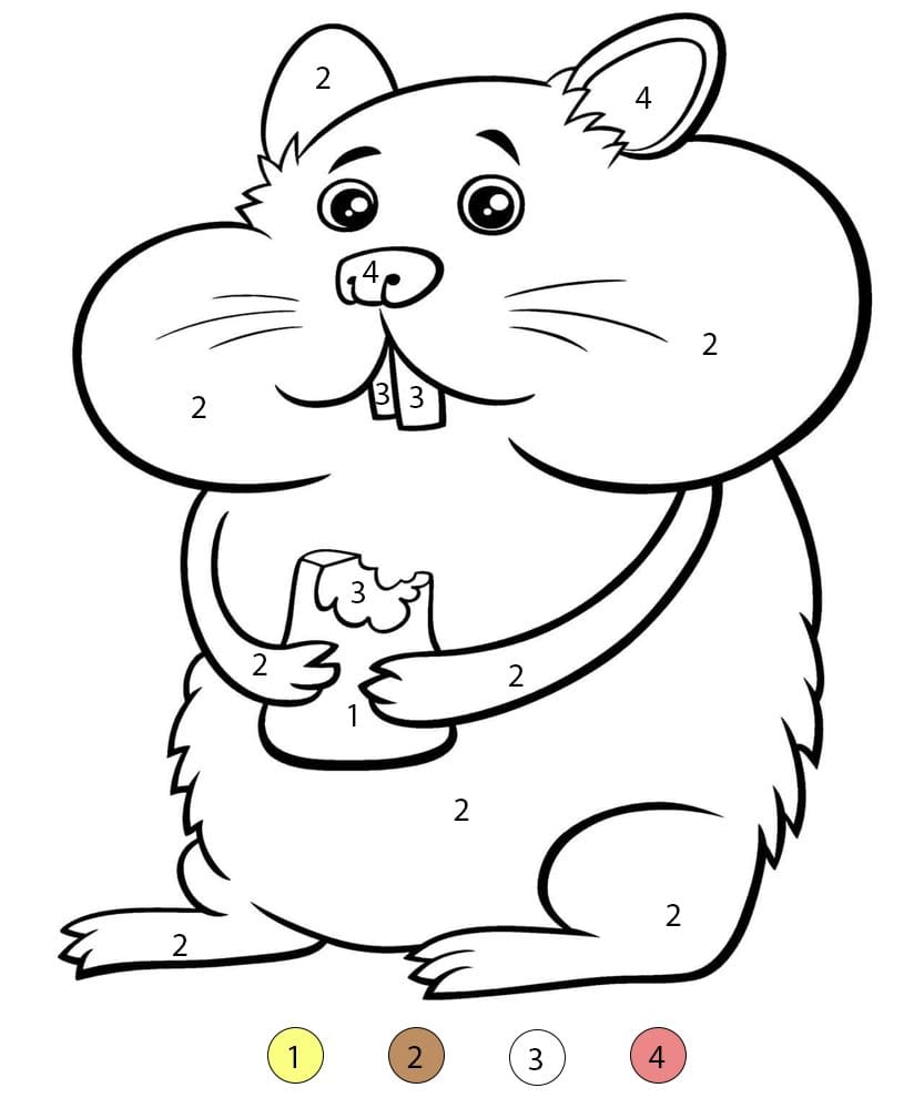 Hamster Mangeant Coloriage Magique
