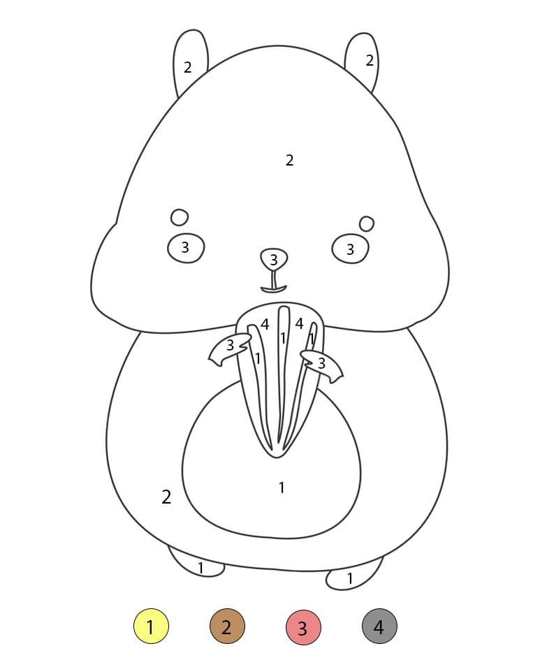 Hamster une graine de tournesol Coloriage Magique