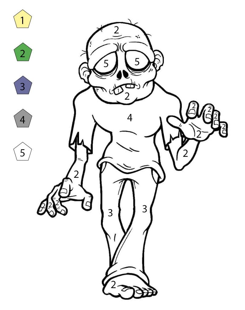 Horreur Zombie Coloriage Magique