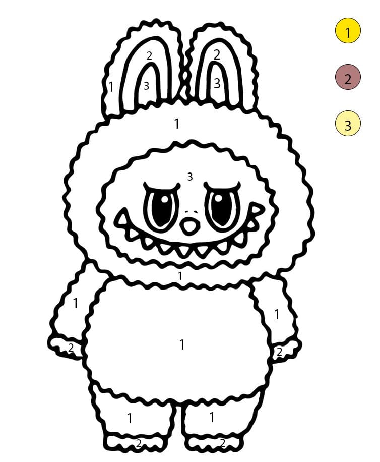 Labubu adorable Coloriage Magique