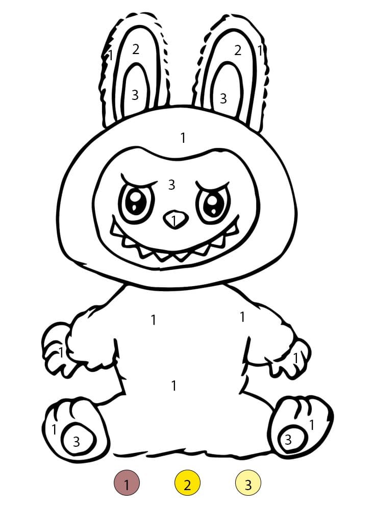 Labubu facile Coloriage Magique