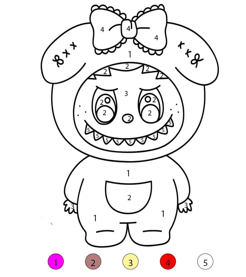 Labubu kawaii Coloriage Magique