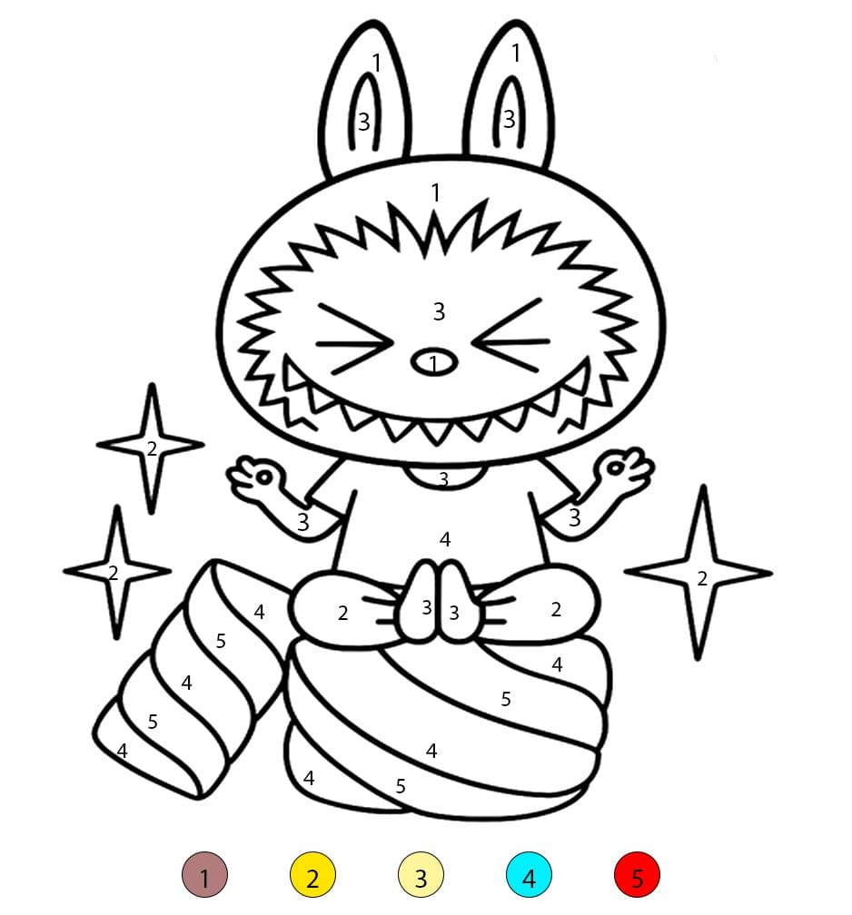 Labubu sur la guimauve Coloriage Magique