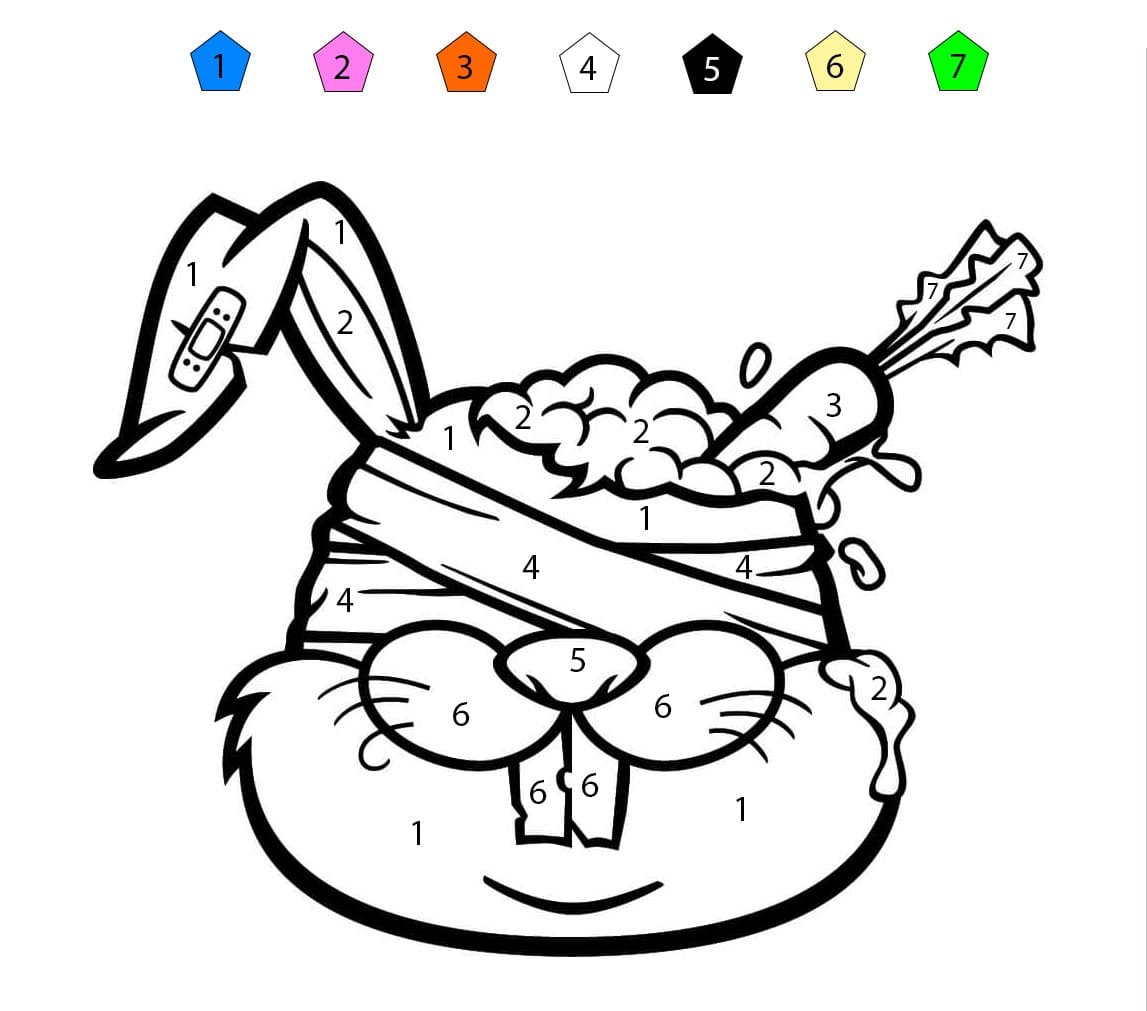 Lapin zombie Coloriage Magique