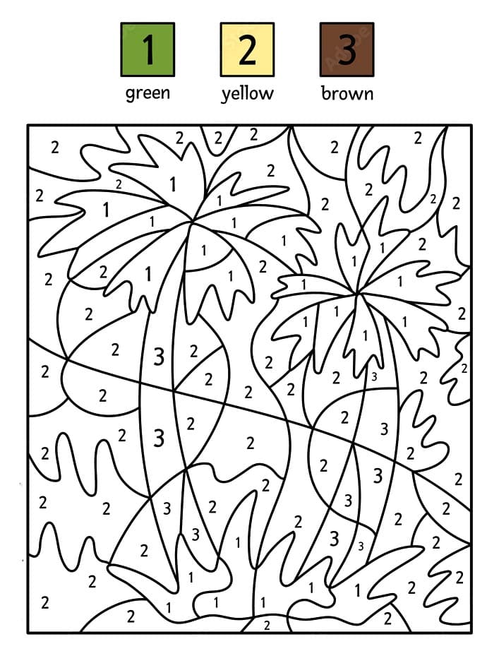 Palmier abstrait Coloriage Magique