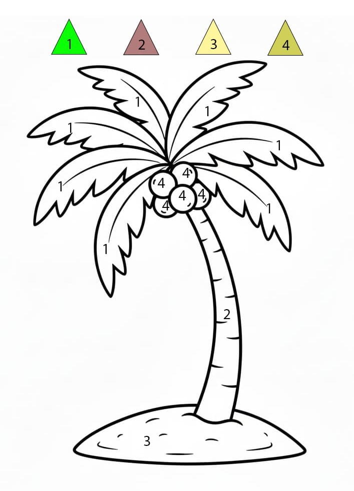 Palmier classique Coloriage Magique
