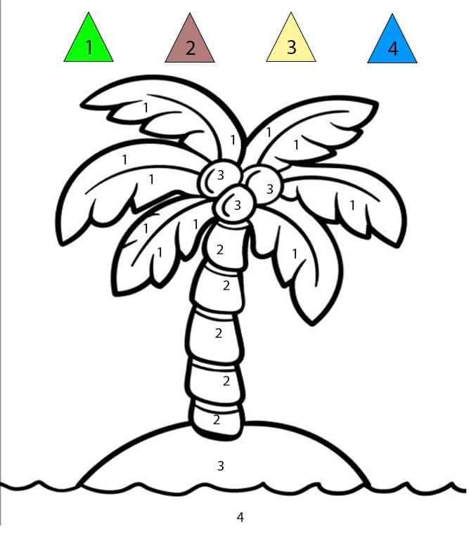 Palmier nain Coloriage Magique