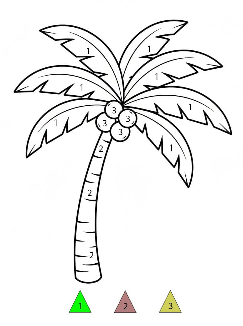 Palmier simple Coloriage Magique