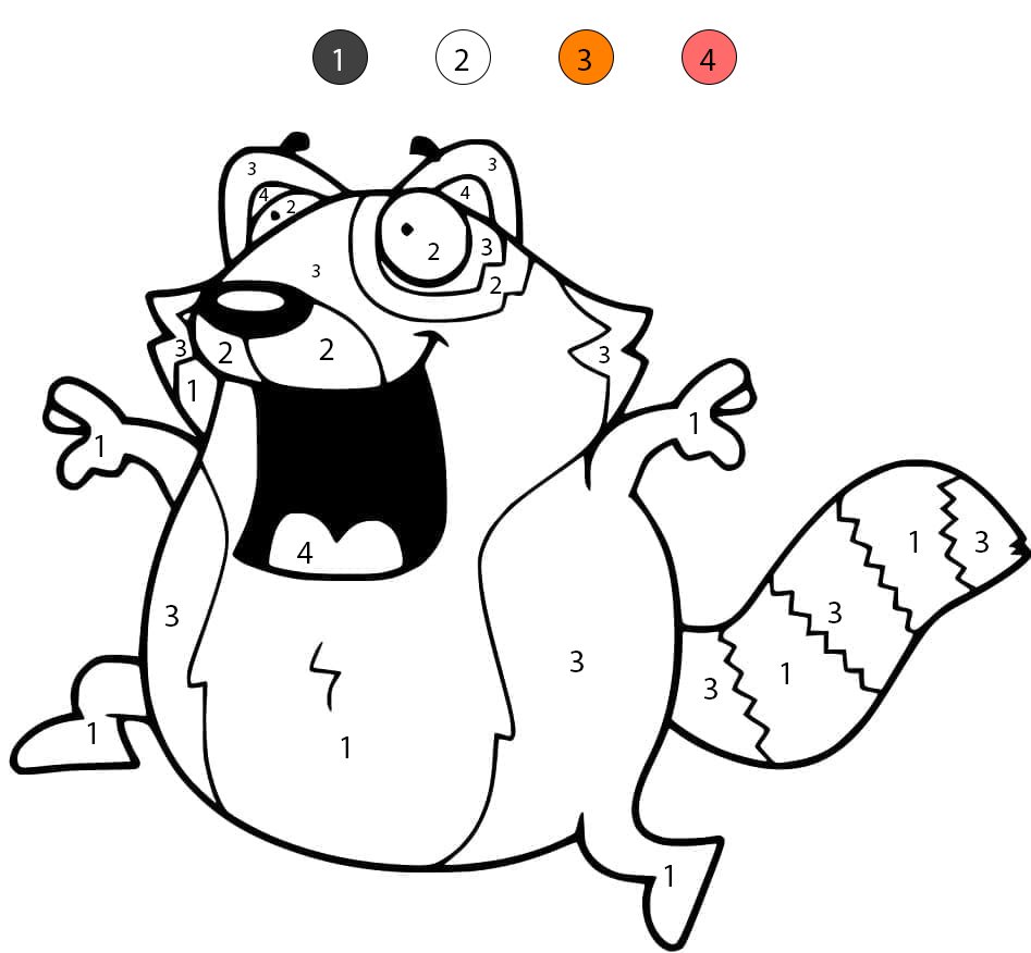 Panda roux amusant Coloriage Magique