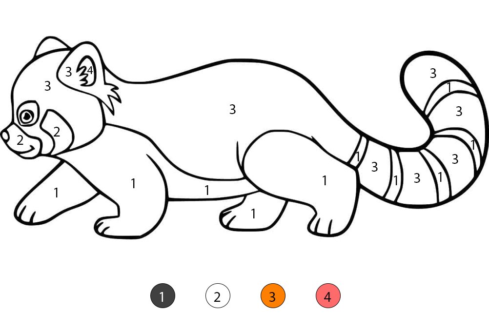 Panda roux dodu Coloriage Magique