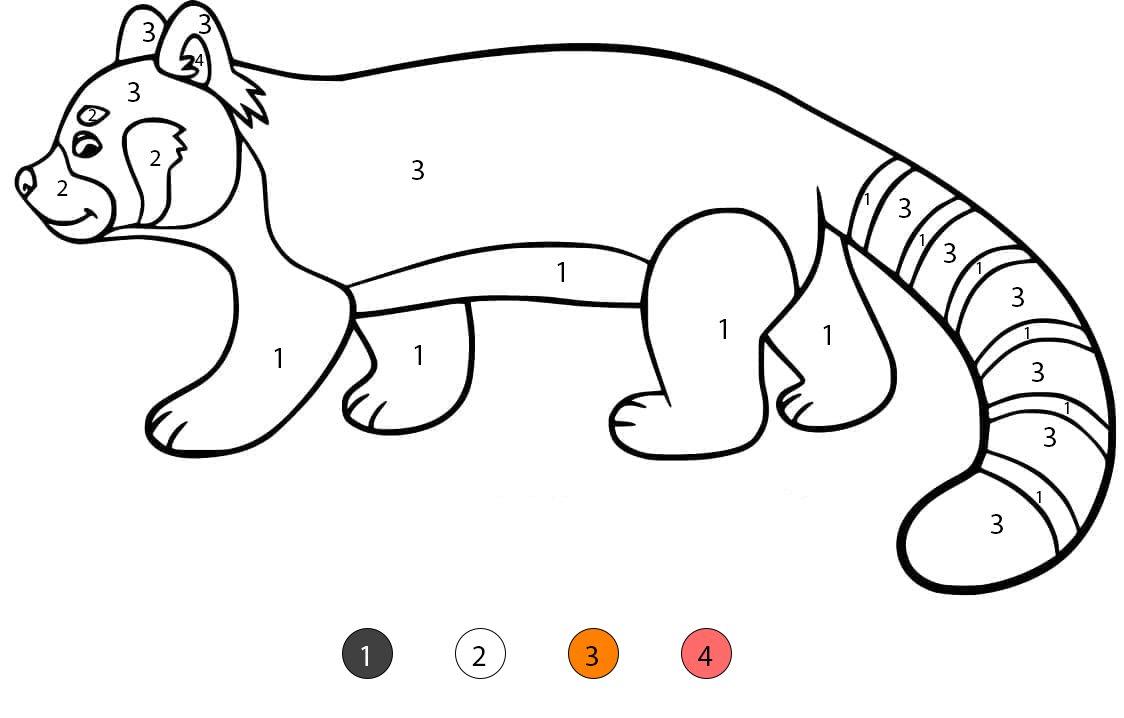Panda roux imprimable Coloriage Magique