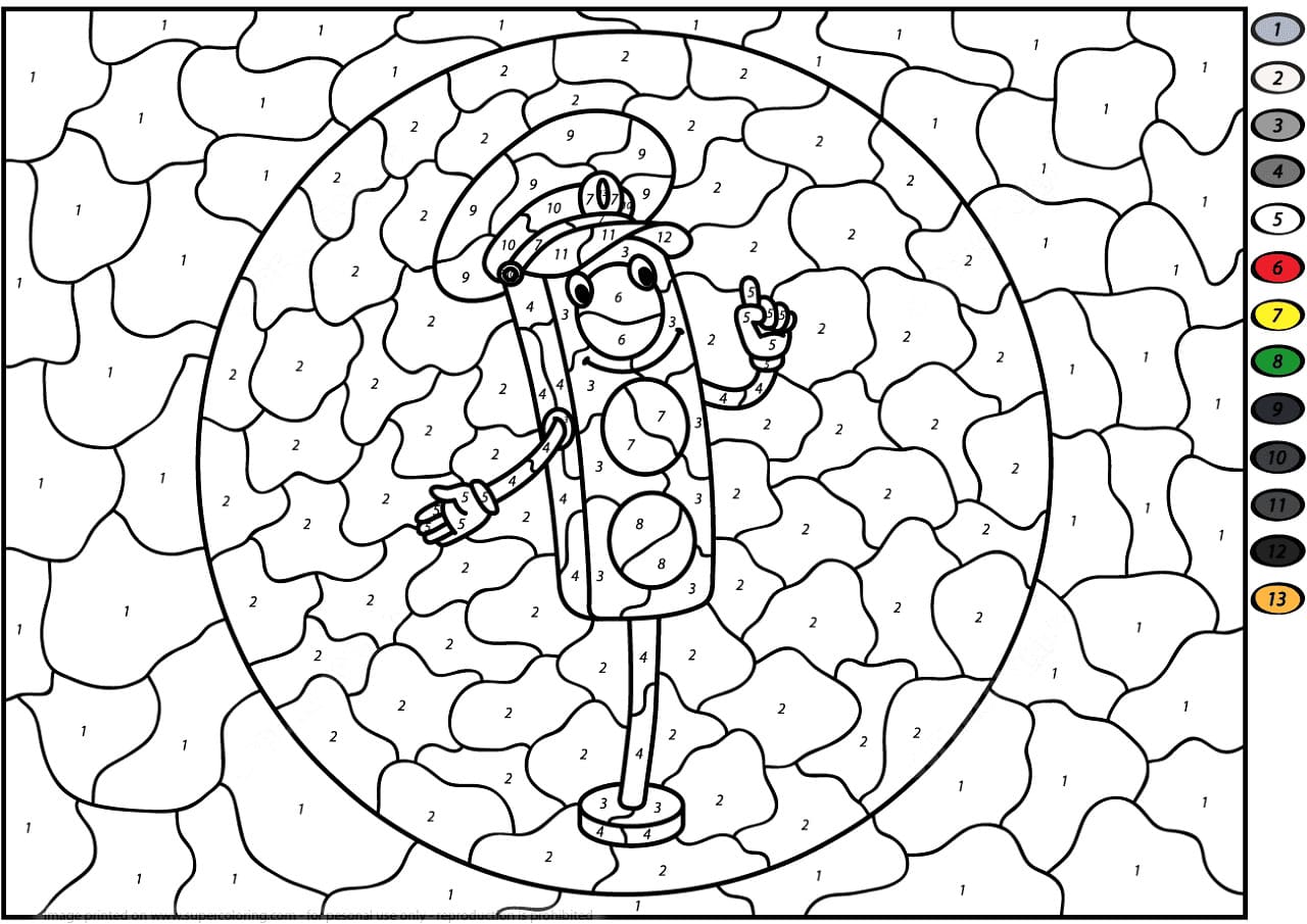 Personnage de feu de circulation Coloriage Magique