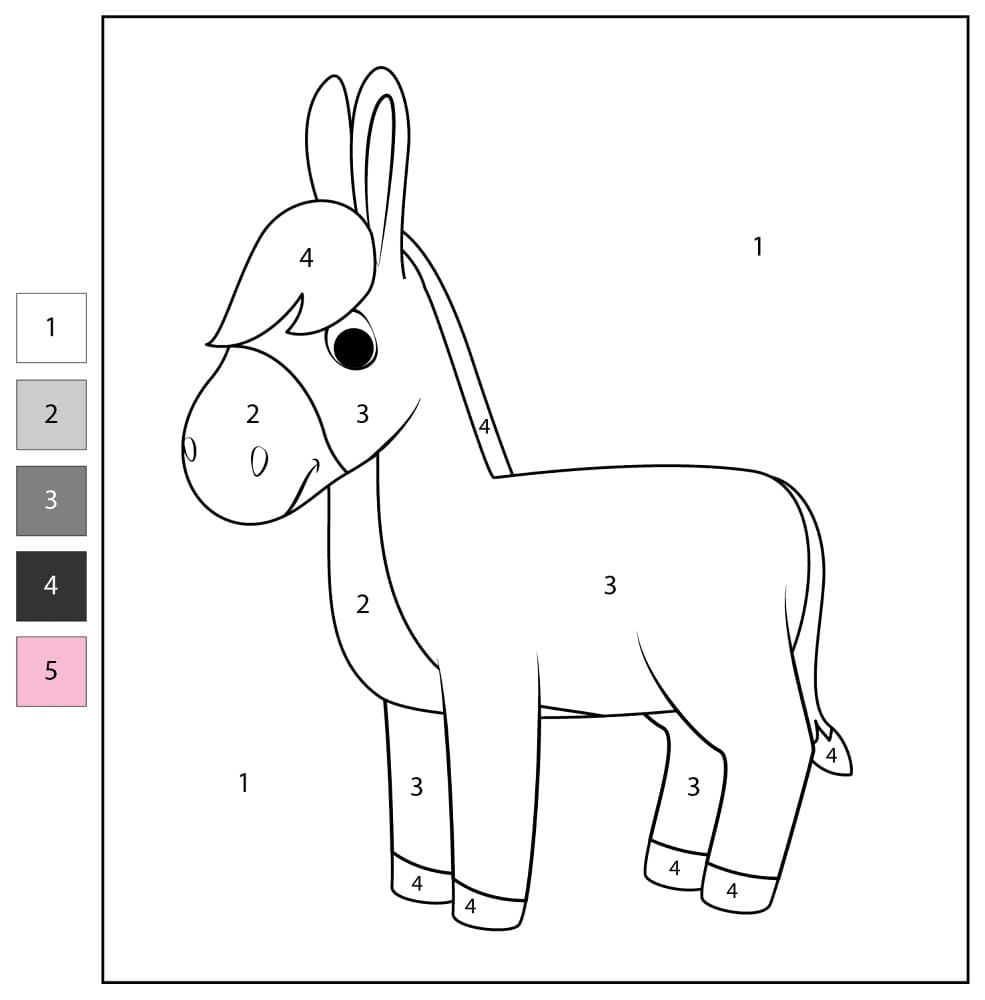Coloriage Magique Âne