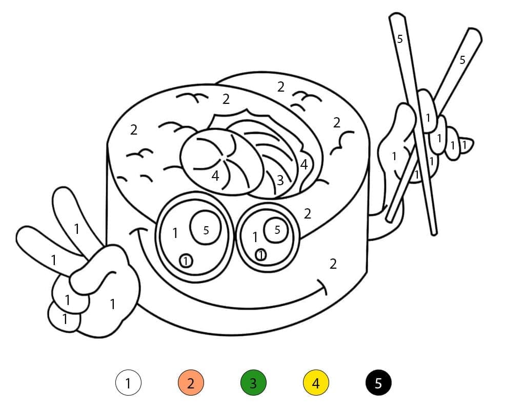 Sushi Amusant Coloriage Magique