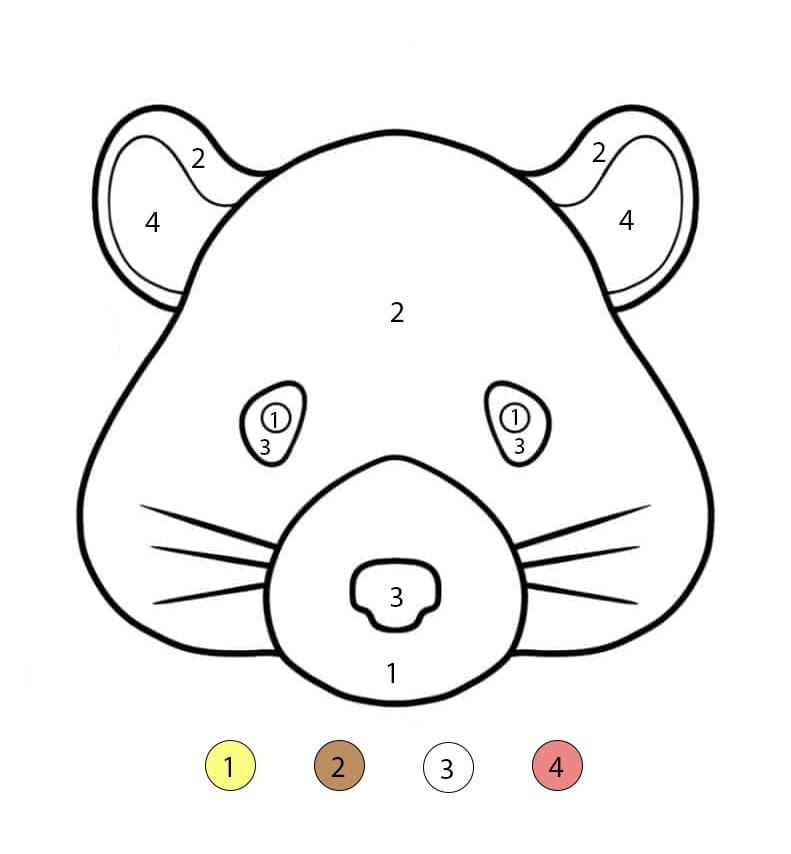 Tête de Hamster Coloriage Magique