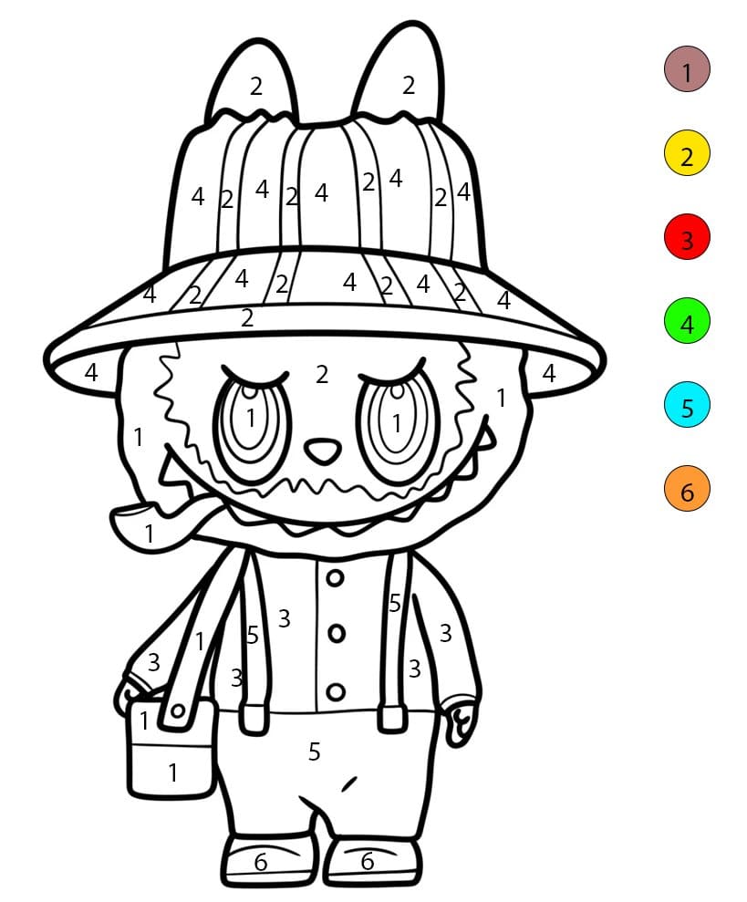 Travailleur de Labubu Coloriage Magique