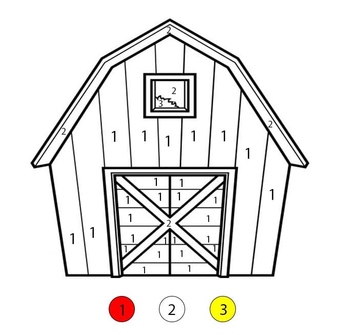 Vieille Grange Coloriage Magique