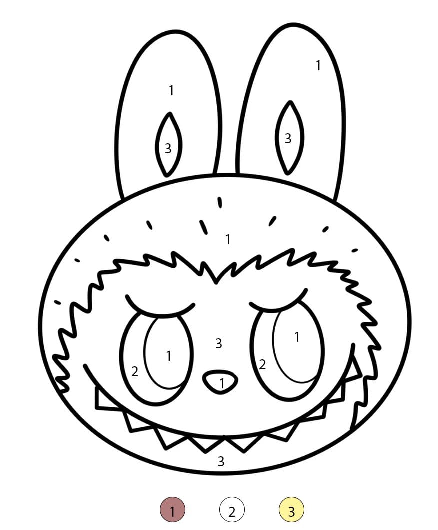 Visage de Labubu Coloriage Magique