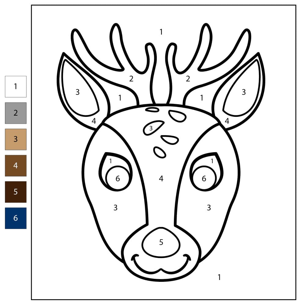 Visage de cerf Coloriage Magique
