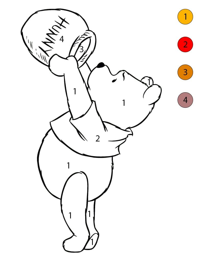 Winnie l'Ourson amusant Coloriage Magique