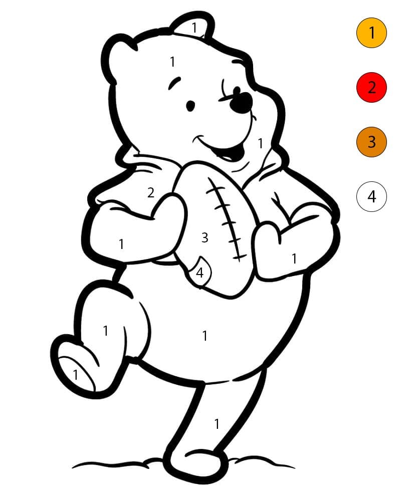 Winnie l'Ourson et une balle Coloriage Magique